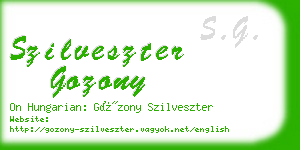 szilveszter gozony business card